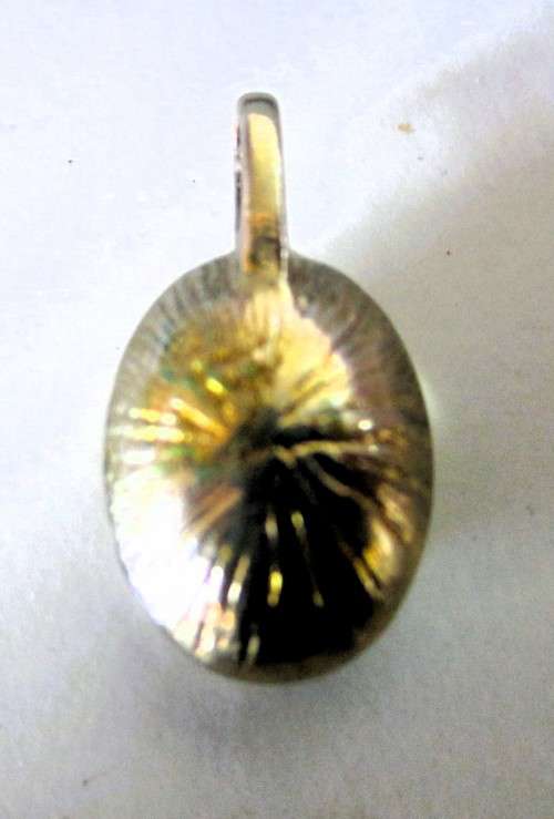Vintage Oval Faceted clear stone Pendant. Costume Jewelry. 20mm