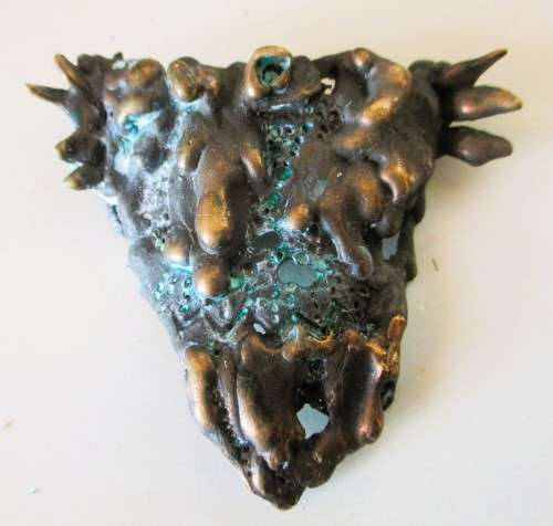 Vintage Hand made Copper and Brass Brutalist Artisan Jewelry withclips. 26g