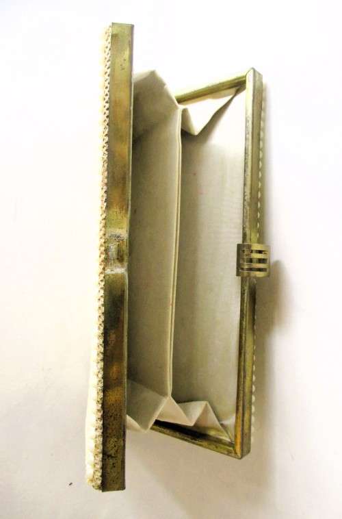 Vintage Faux Pearl Evening Wedding Prom Clutch Purse. 200 x100 x30mm. Condition as per photo.