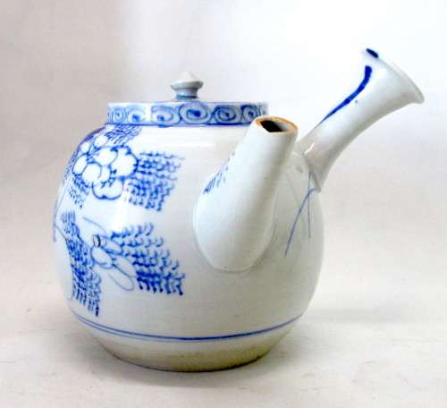 Vintage 1920`sChinese Fine Porcelain Teapot, hand crafted painted, beautiful floral design, 12 high.