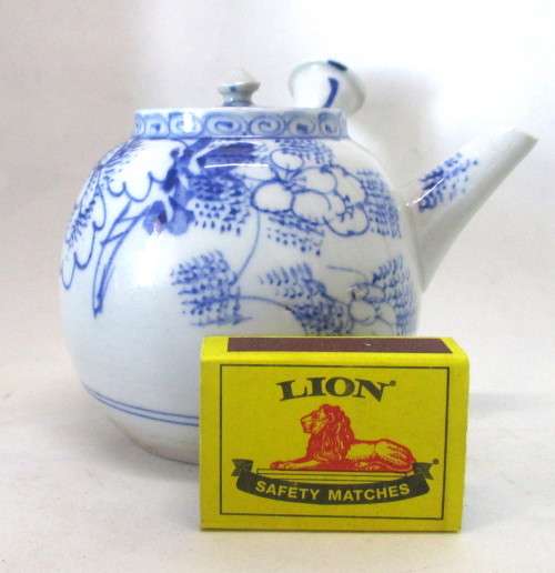 Vintage 1920`sChinese Fine Porcelain Teapot, hand crafted painted, beautiful floral design, 12 high.