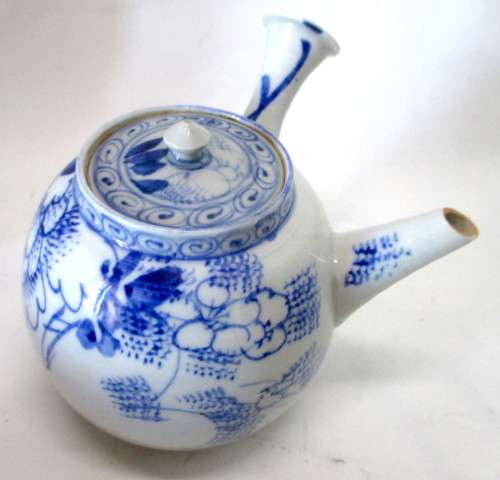 Vintage 1920`sChinese Fine Porcelain Teapot, hand crafted painted, beautiful floral design, 12 high.