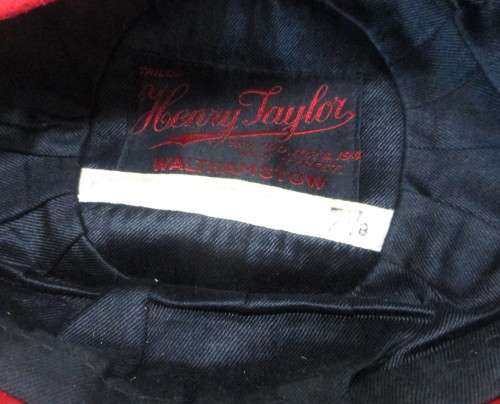 Vintage 1930s Black and Red Velvet Schoolboy Hat - Walthamstow, Henry TaylorSize 7 1/8.
