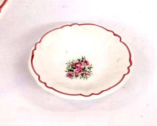 Vintage FS Keramik 4pc Bathroom Set - White and Pink Floral