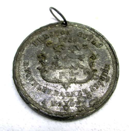 Preston Lancashire 1862 Medal 40mm View of town hall By J.Moore. White Metal