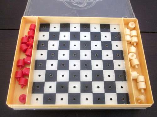 Vintage Travel Chess and Checks Set by Phidias Made in France. with all pieces.