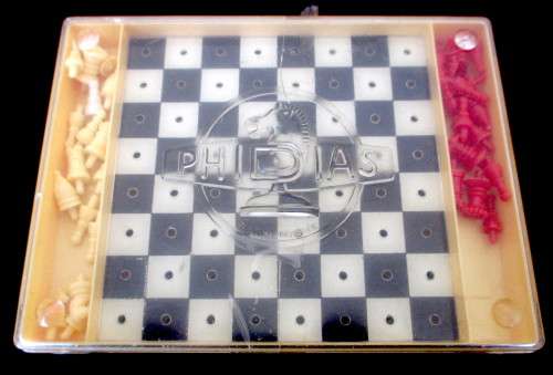 Vintage Travel Chess and Checks Set by Phidias Made in France. with all pieces.