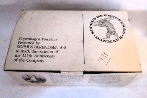 B&G (Bing & Grondahl) Copenhagen Porcelain Tea Caddy - Sophus Berendsen. 125 th Anniversary in box.