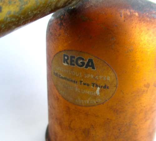 Vintage Rega Insect Chemical Sprayer - Brass, Copper, Wood Beauty, See photofor scale.