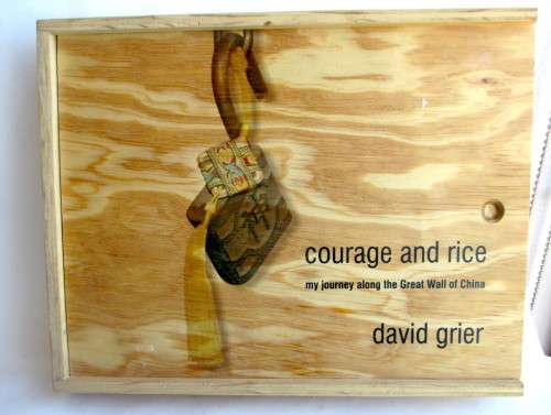 Courage and Rice - my journey along the Great Wall of China in Wooden box  , 2007 by David Grier