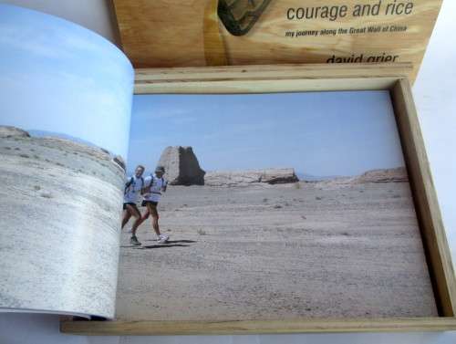 Courage and Rice - my journey along the Great Wall of China in Wooden box  , 2007 by David Grier