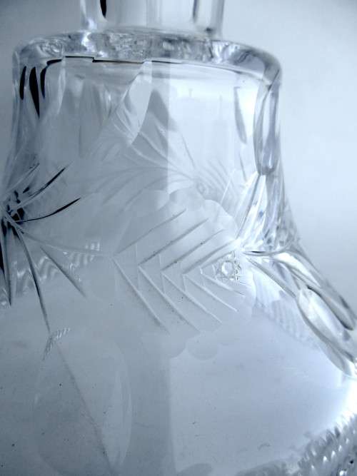 Large Cut Glass Lid or Decorative Piece.  26cm high.