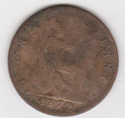 1879 British Queen Victoria Penny