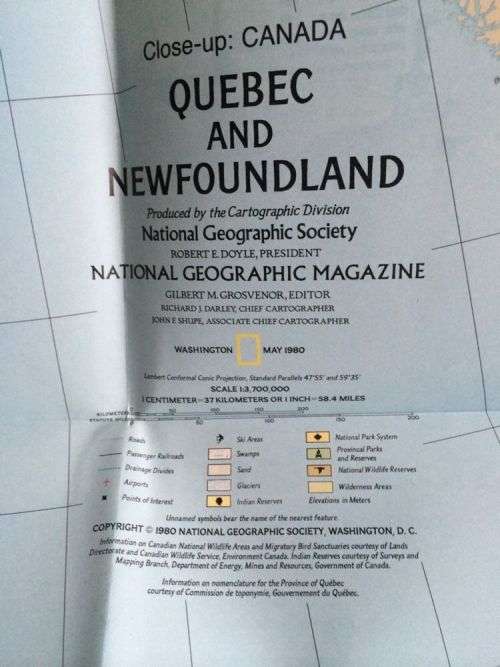 Quebec & Newfoundland (National Geographic Map: Close Up Canada)   January 1, 1980