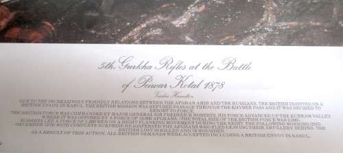 5th Gurkha Rifles at the Battle of Peiwar Kotal 1878 by Vereker Hamilton. Print.