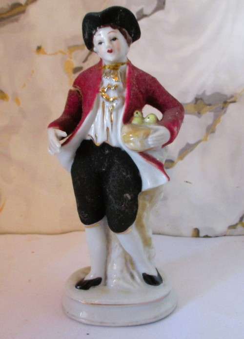 Lot of 3 Antique/Vintage porcelain figurines. Some chips, arm fixed. Cart Filler