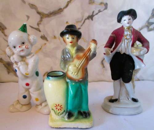 Lot of 3 Antique/Vintage porcelain figurines. Some chips, arm fixed. Cart Filler