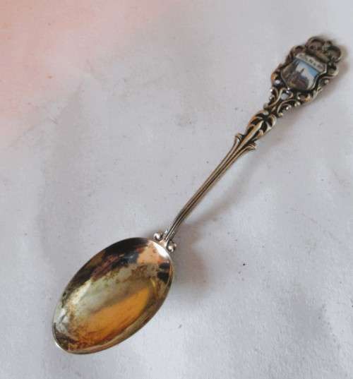 Souvenir Vintage Austrian EHJ 80 Continental Silver Collectible Spoon, KOHN a Rh. 9.5g