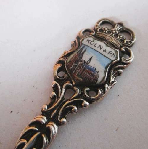 Souvenir Vintage Austrian EHJ 80 Continental Silver Collectible Spoon, KOHN a Rh. 9.5g