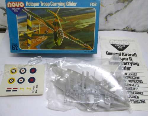 NOVO Aircraft Kit Hotspur Troop Carrying Glider, USSR, 1964. F152, Scale 1:72 Complete in box.