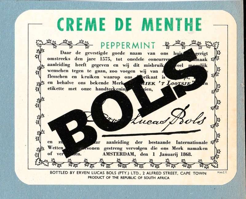 Vintage Lot of 4 different BOLS Liqueur Labels. Three from RSA one from Holland.