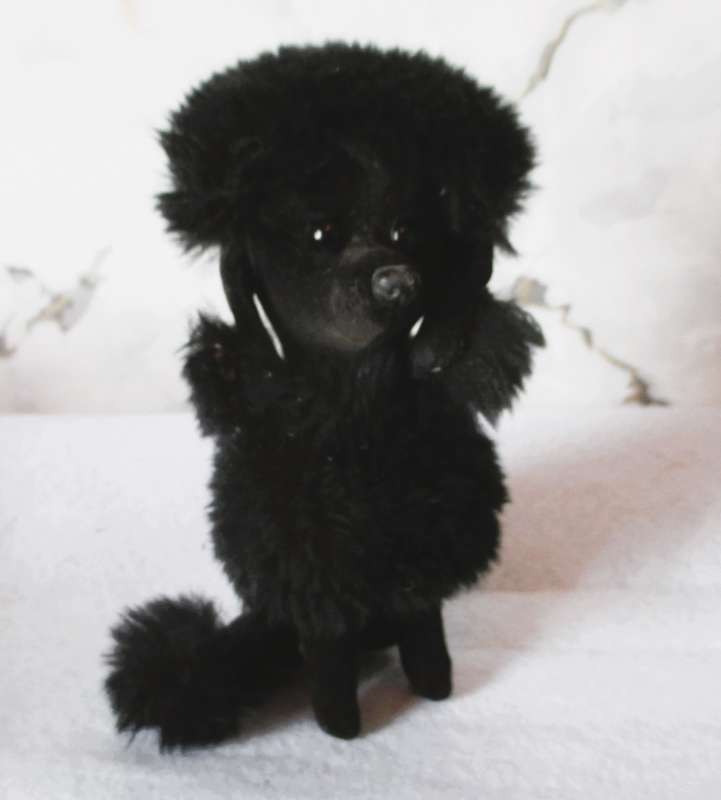 Cute Small Vintage 1967 KAMAR Black Poodle Chi Chi Stuffed Plush Animal Japan