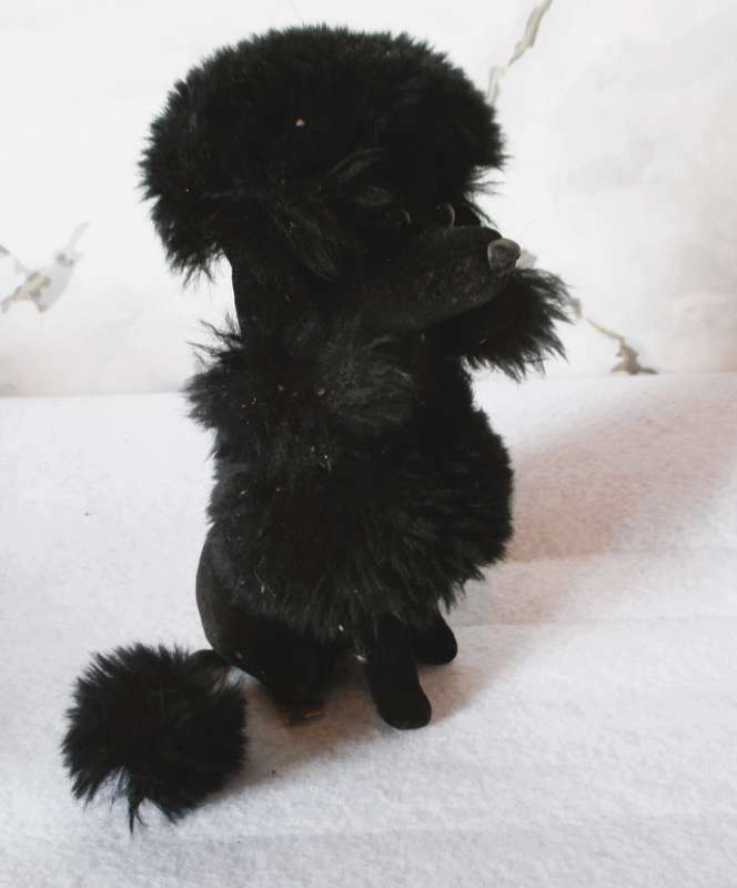 Cute Small Vintage 1967 KAMAR Black Poodle Chi Chi Stuffed Plush Animal Japan