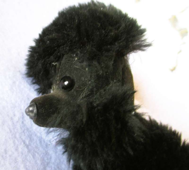 Cute Small Vintage 1967 KAMAR Black Poodle Chi Chi Stuffed Plush Animal Japan
