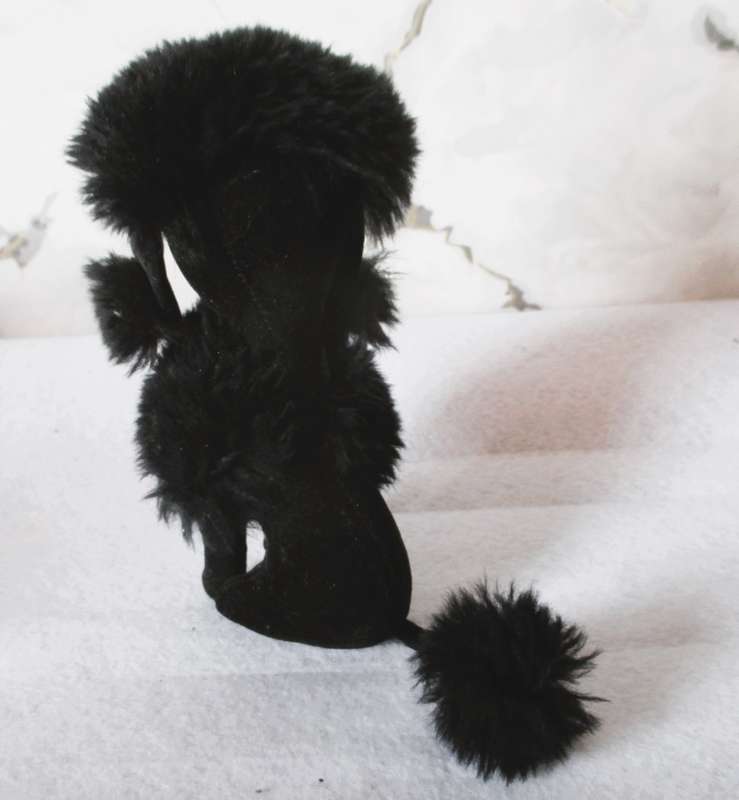 Cute Small Vintage 1967 KAMAR Black Poodle Chi Chi Stuffed Plush Animal Japan