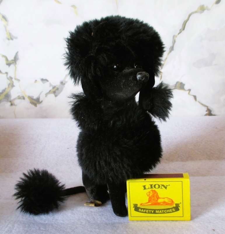 Cute Small Vintage 1967 KAMAR Black Poodle Chi Chi Stuffed Plush Animal Japan