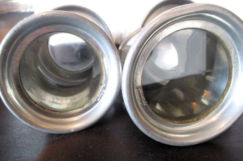 Lot of four Vintage Pewter `Glass Bottom` Tankards. All Engraved, as per photo. 2 Large, 2 smaller.