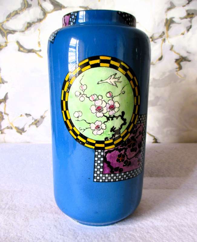 Vintage Royal Staffordshire Pottery Wilkinson Ltd England Blue Vase. 230mm high.