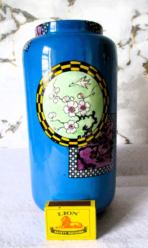 Vintage Royal Staffordshire Pottery Wilkinson Ltd England Blue Vase. 230mm high.
