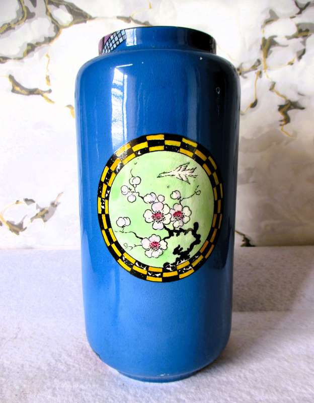 Vintage Royal Staffordshire Pottery Wilkinson Ltd England Blue Vase. 230mm high.