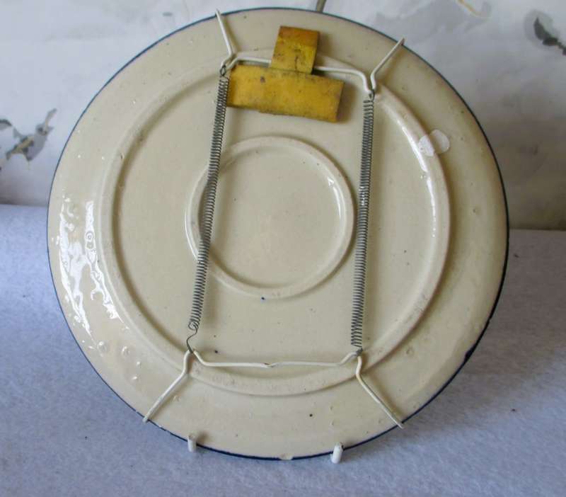 Hand painted glazed Sunflower wall hanging plate.  200mm diameter.