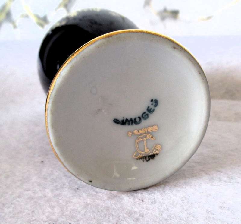 Vintage stunning Limoges jug is a rich cobalt blue hand embellished with gold. Marked. 150mm high.