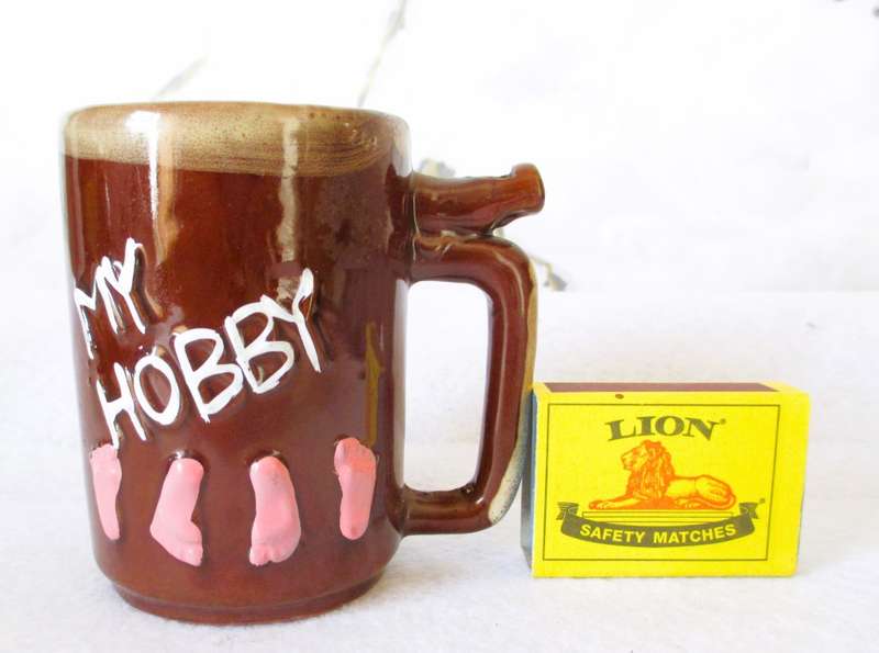 Vintage Brown Drip Beer Mug With Whistle My Hobby Japan