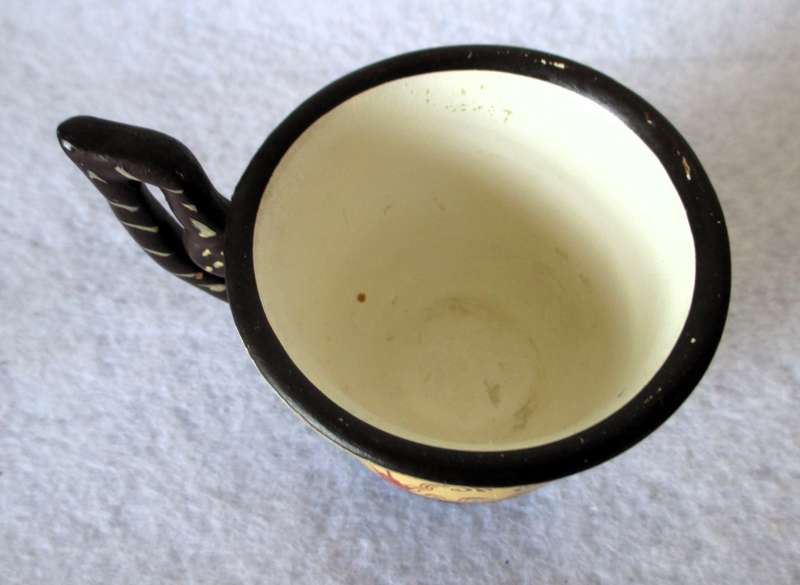 Vintage Ceramic GREEK METHOLOGY Coffee Tea CUP. Marked HERAKLIUM Museum 1350B.C. Hand made, signed.