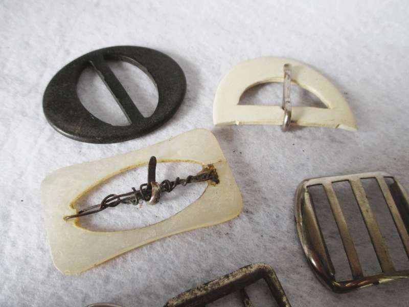 Assortment of 9 Vintage Belt Buckles, different sizes.