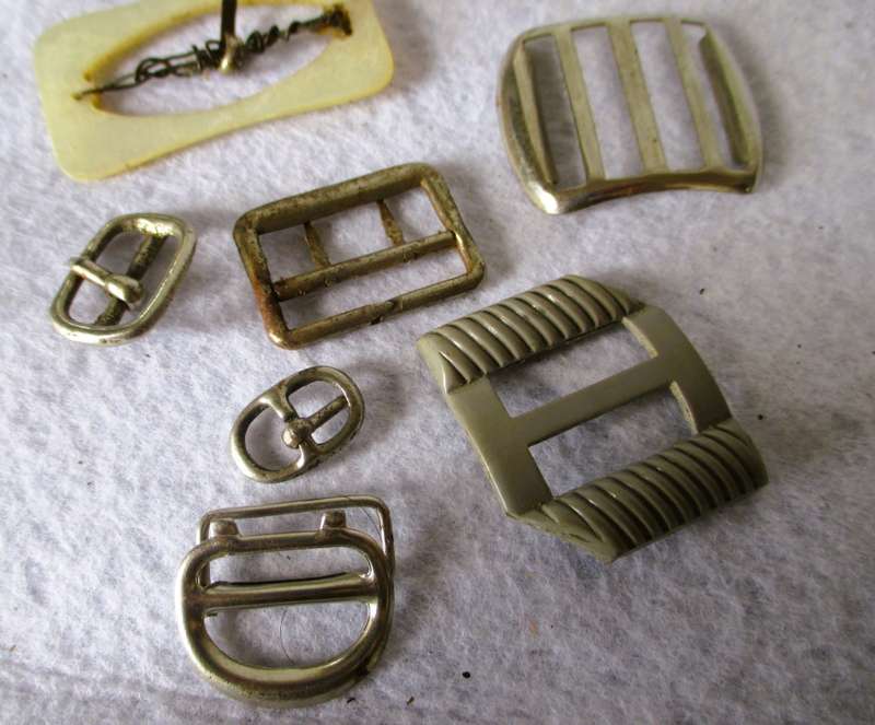 Assortment of 9 Vintage Belt Buckles, different sizes.