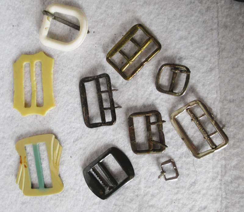 Assortment of 10 Vintage Belt Buckles, different sizes.