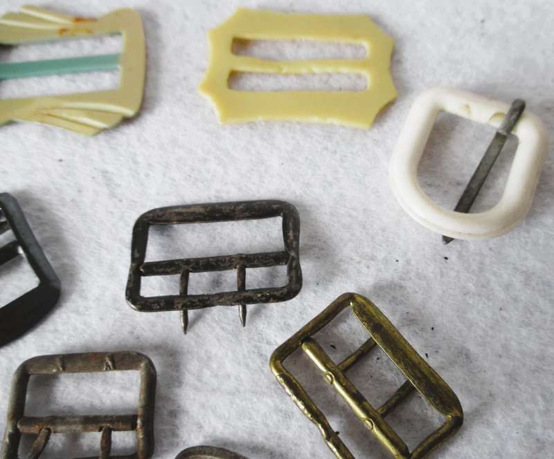Assortment of 10 Vintage Belt Buckles, different sizes.