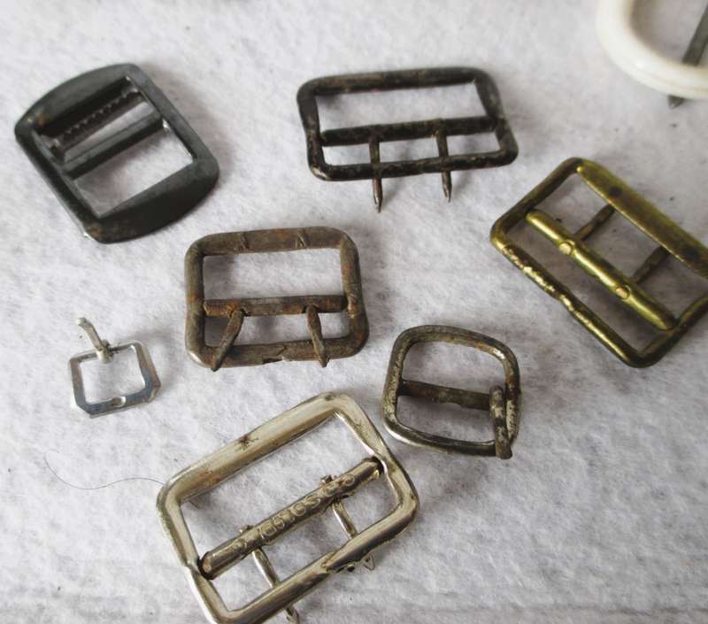 Assortment of 10 Vintage Belt Buckles, different sizes.