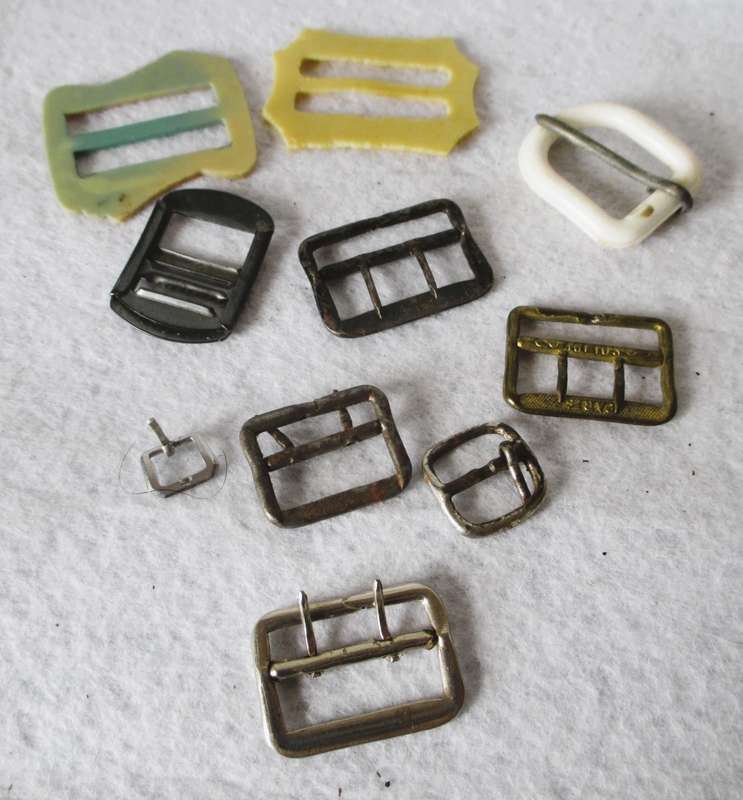 Assortment of 10 Vintage Belt Buckles, different sizes.