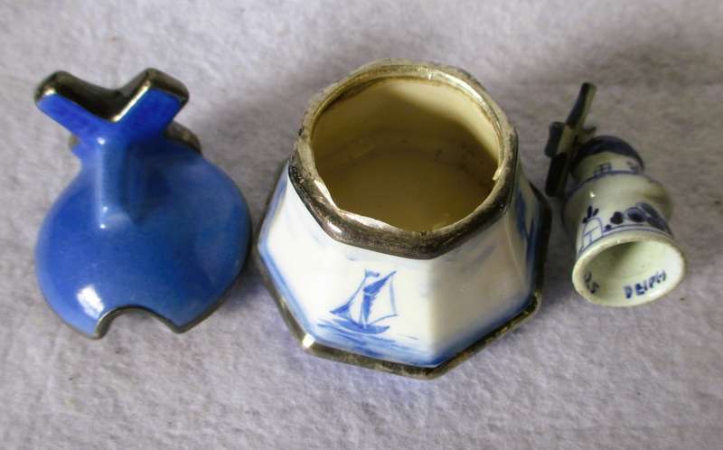 Two small Deft Vintage Porcelain windmills, perfect for printer tray. marked. as per photo.