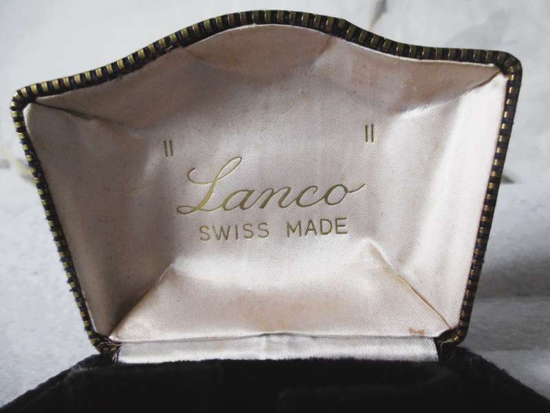 Vintage Rolled Gold 20 Macrons 17 Jewels Lanc Swiss Ladies Watche in original box. Working.