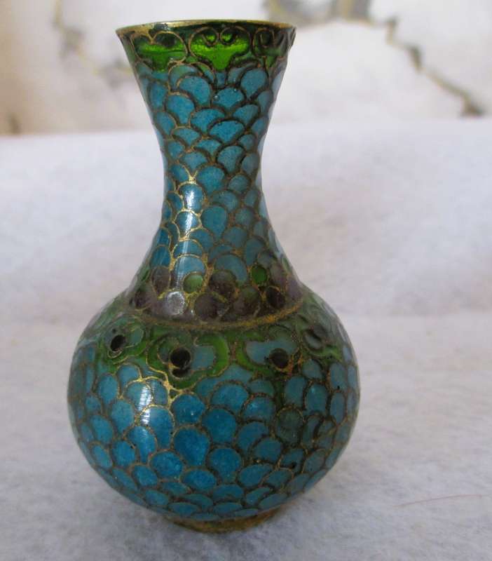 Antique Chinese Plique A`Jour Cloisonne 4` Plate Byzantine-style Stained Glass Transparent .