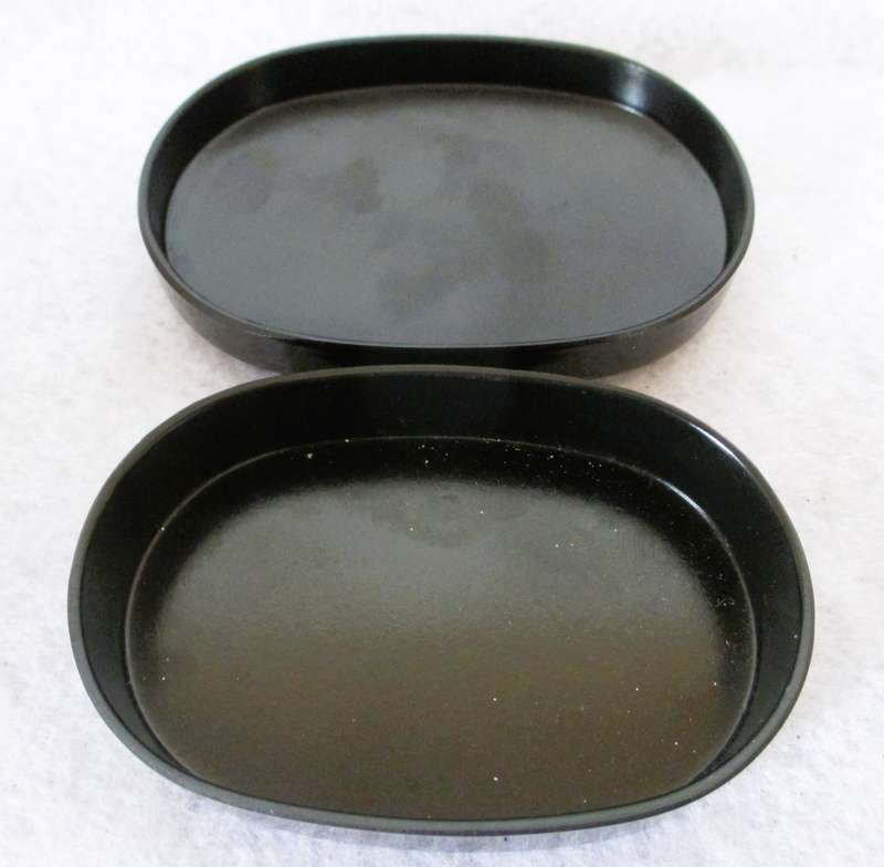 Vintage Japanese Laquer Oval Small Jewelry Ring Box Butterflies. 100 x 20mm.
