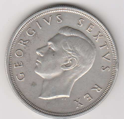 1948 Aouth Africa Union 5 Shilling Silver Coin.