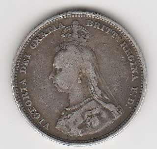 1888 Victoria United Kingdom 1 Silver shilling,